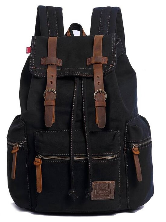 Unisex Retro Canvas Backpack with Multiple Pockets main image 4